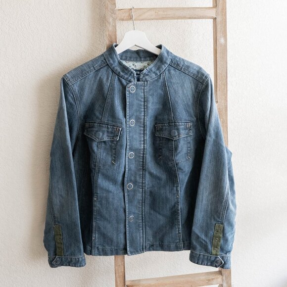 Avenue Jeans Denim Jacket Size 18/20 Utility-Inspired Button Zip Jean Jacket - Picture 1 of 6